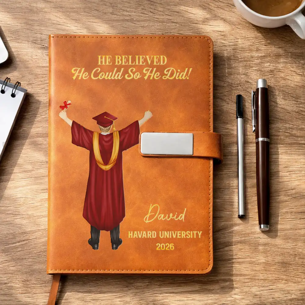 I Trust The Next Chapter - Personalized Leather Notebook Set - Image 4