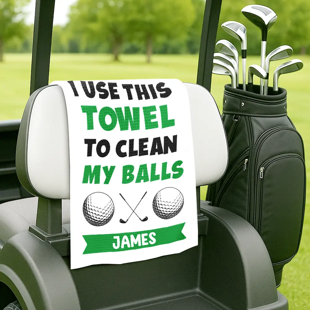 I Use This Towel To Clean My Balls - Personalized Golf Towel - Image 5