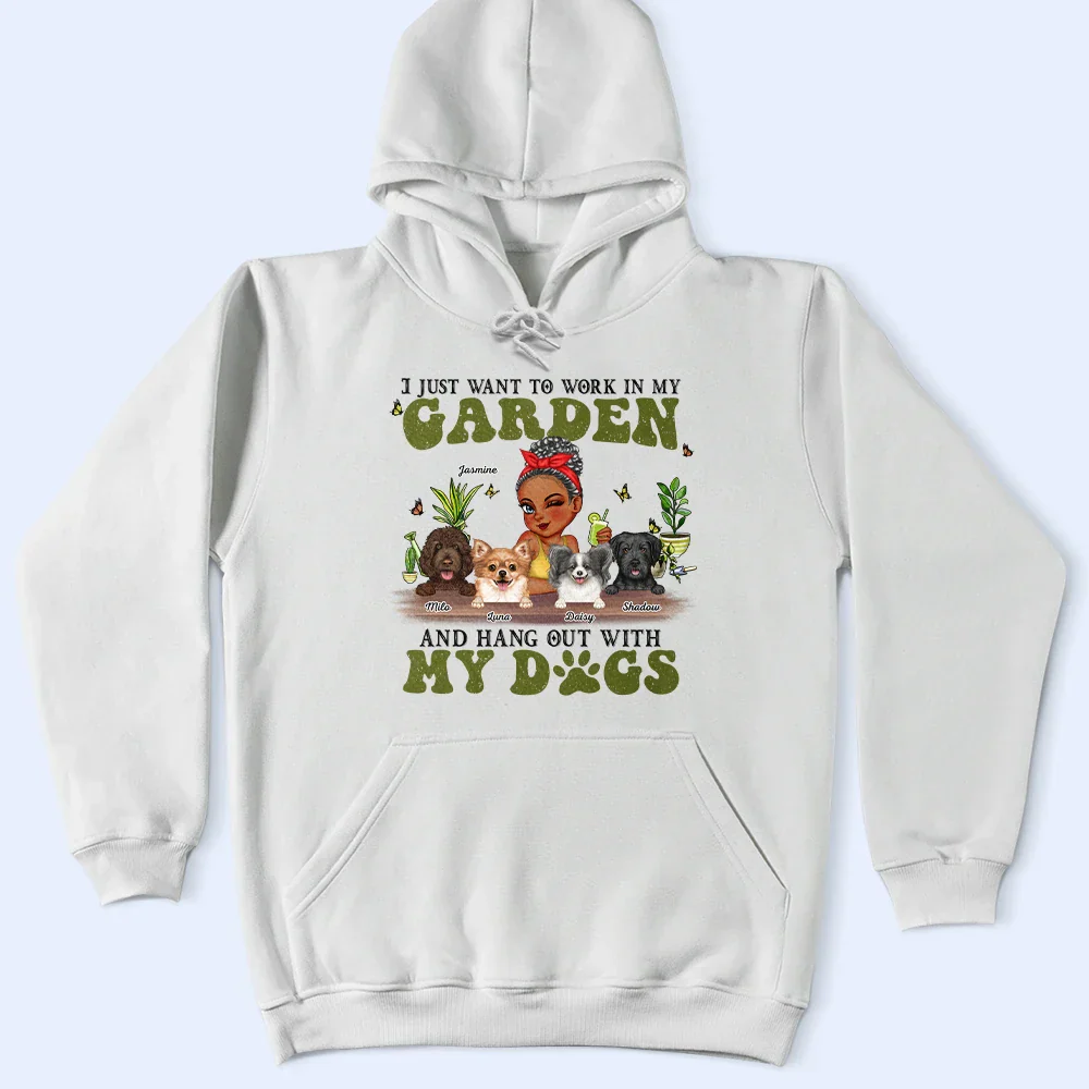 I Want To Work In My Garden Gardening With Dog - Personalized T Shirt - Image 4