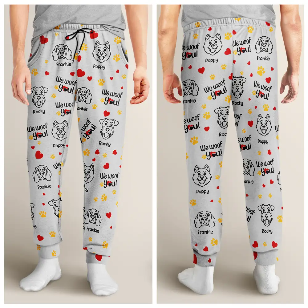 I We Woof You - Personalized Pajama Pants - Image 4