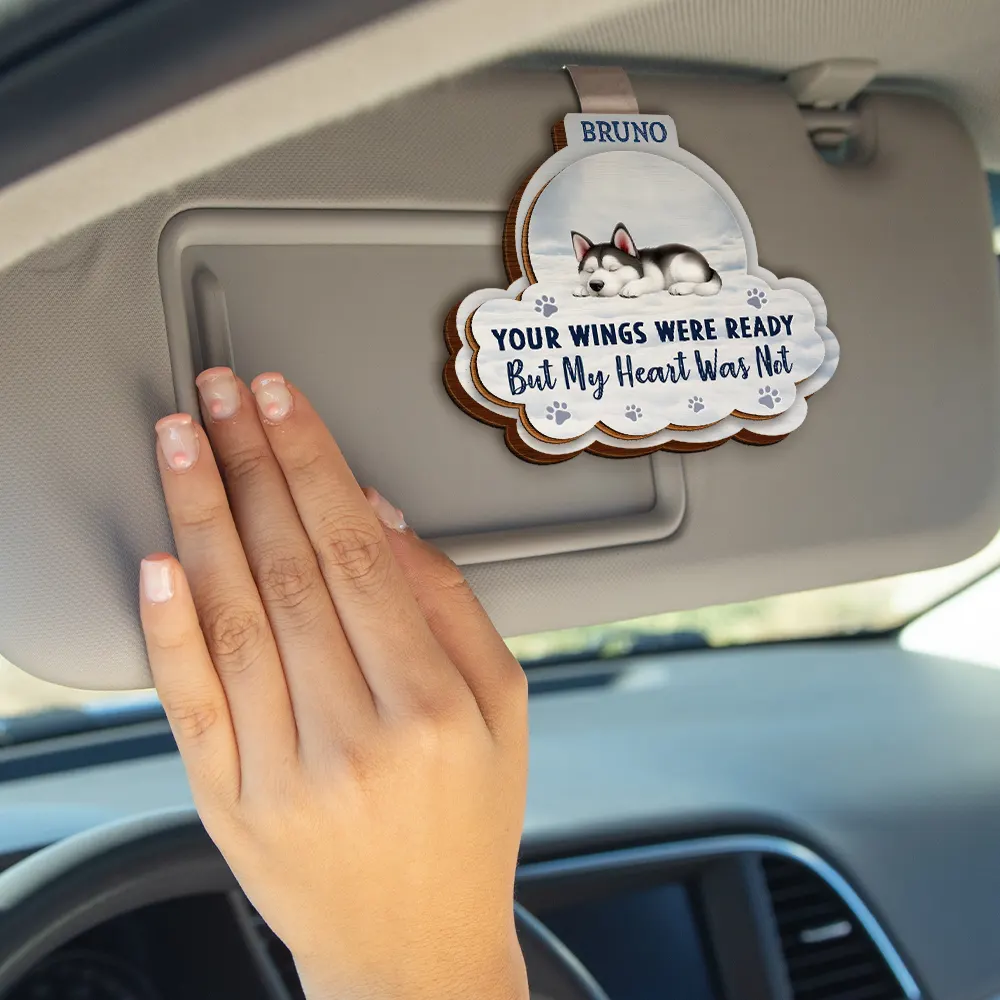 I Will Carry You With Me Dog Lovers - Personalized Custom Shaped Car Visor Clip - Image 4