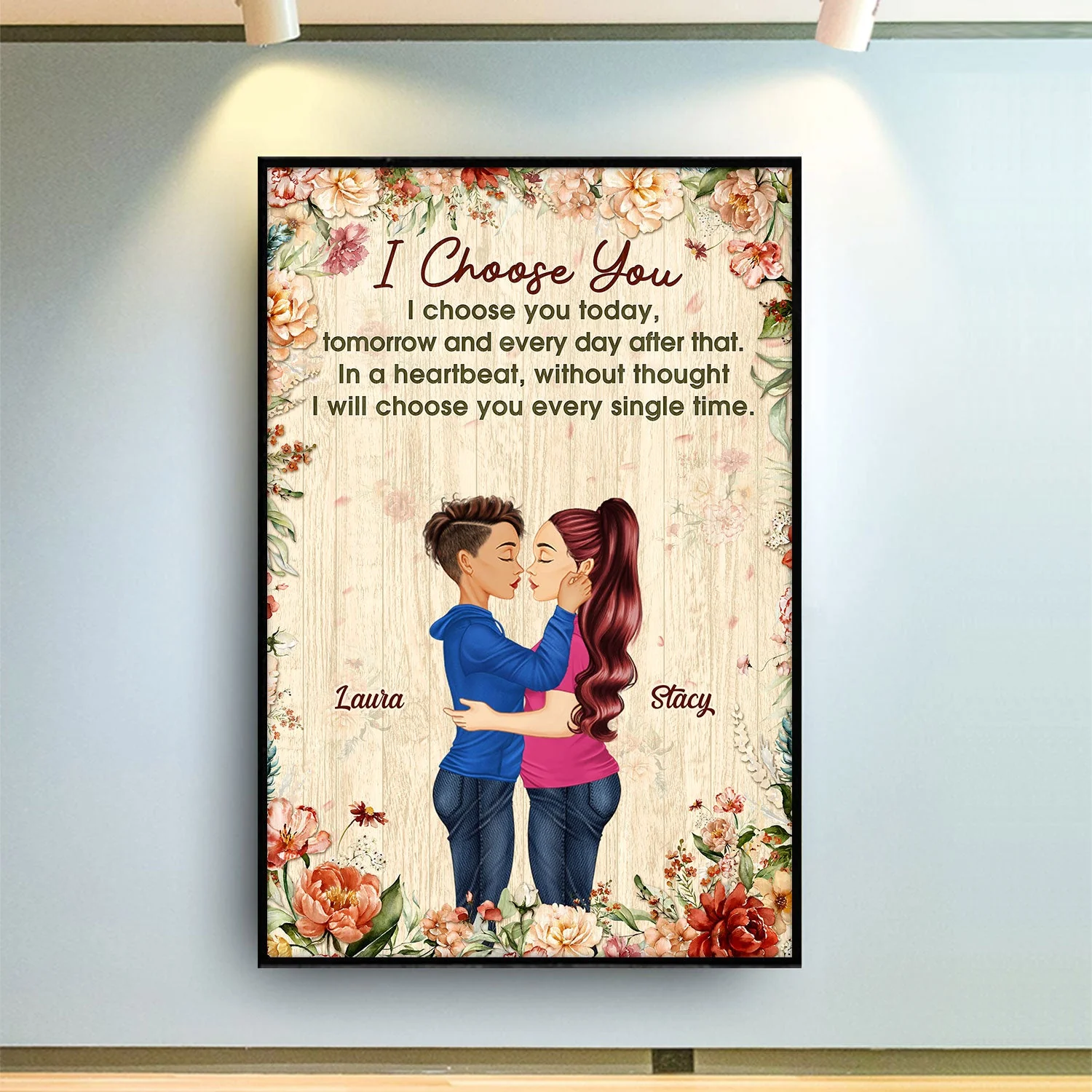 I Will Choose You Every Single Time - Birthday, Anniversary, Loving Gift For Couple, Spouse, Husband, Wife - Personalized Poster - Image 2