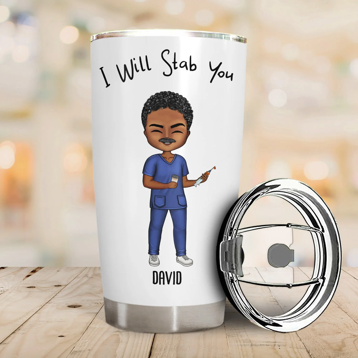 I Will Stab You - Gift For Nurse, Sister, Besties - Personalized Custom Tumbler - Image 2