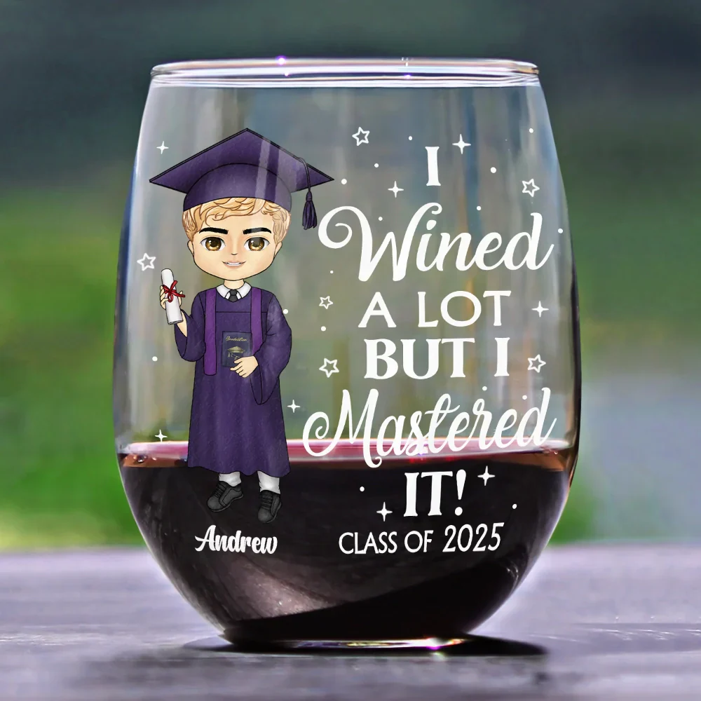 I Wined A Lot - Personalized Stemless Wine Glass - Image 2