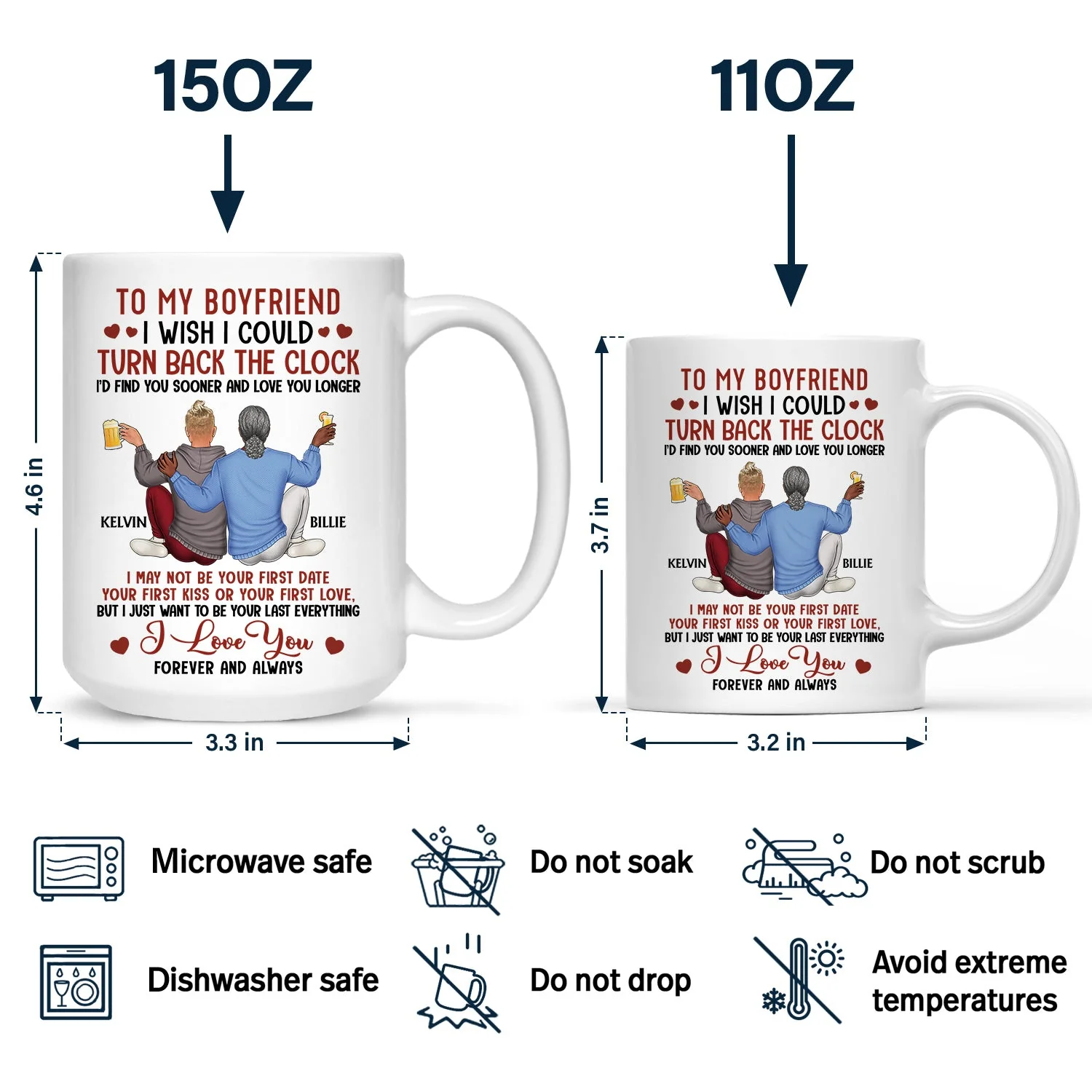 I Wish I Could Turn Back The Clock - Anniversary, Loving Gift For Couples, Husband, Wife - Personalized Mug - Image 4