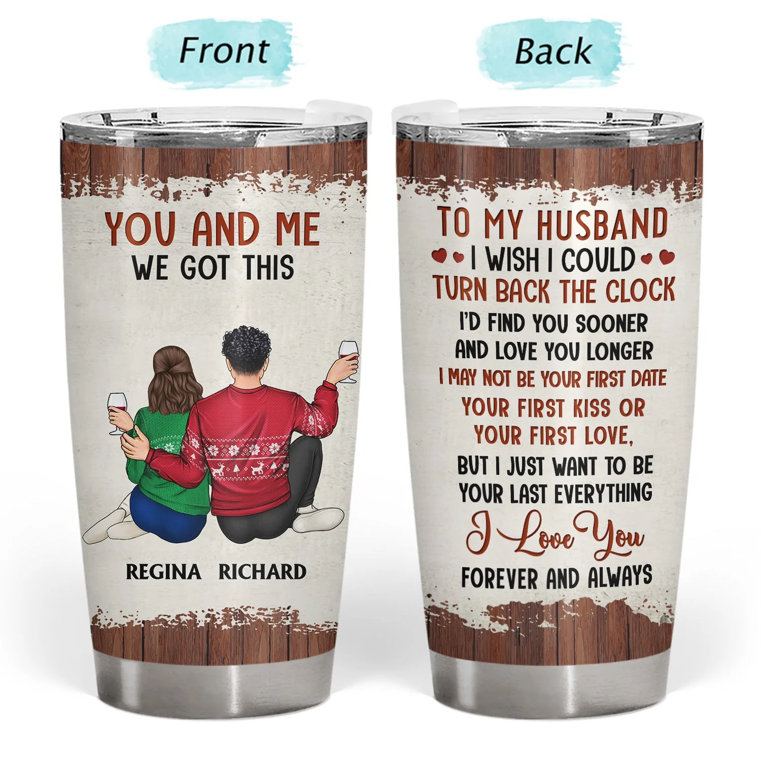 I Wish I Could Turn Back The Clock - Anniversary, Loving Gift For Couples, Husband, Wife - Personalized Tumbler - Image 3