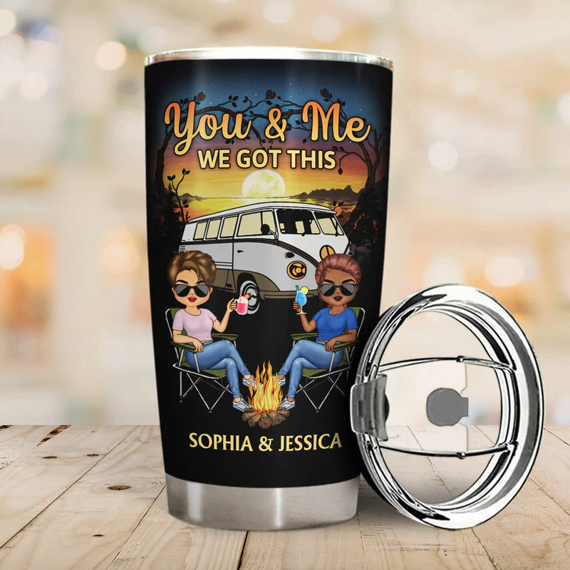 I Wish I Could Turn Back The Clock Husband Wife - Gift For Camping Couples - Personalized Custom Tumbler - Image 2