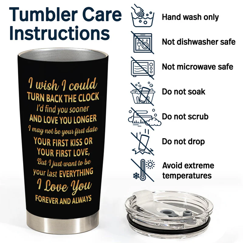 I Wish I Could Turn Back The Clock Husband Wife - Gift For Camping Couples - Personalized Custom Tumbler - Image 5