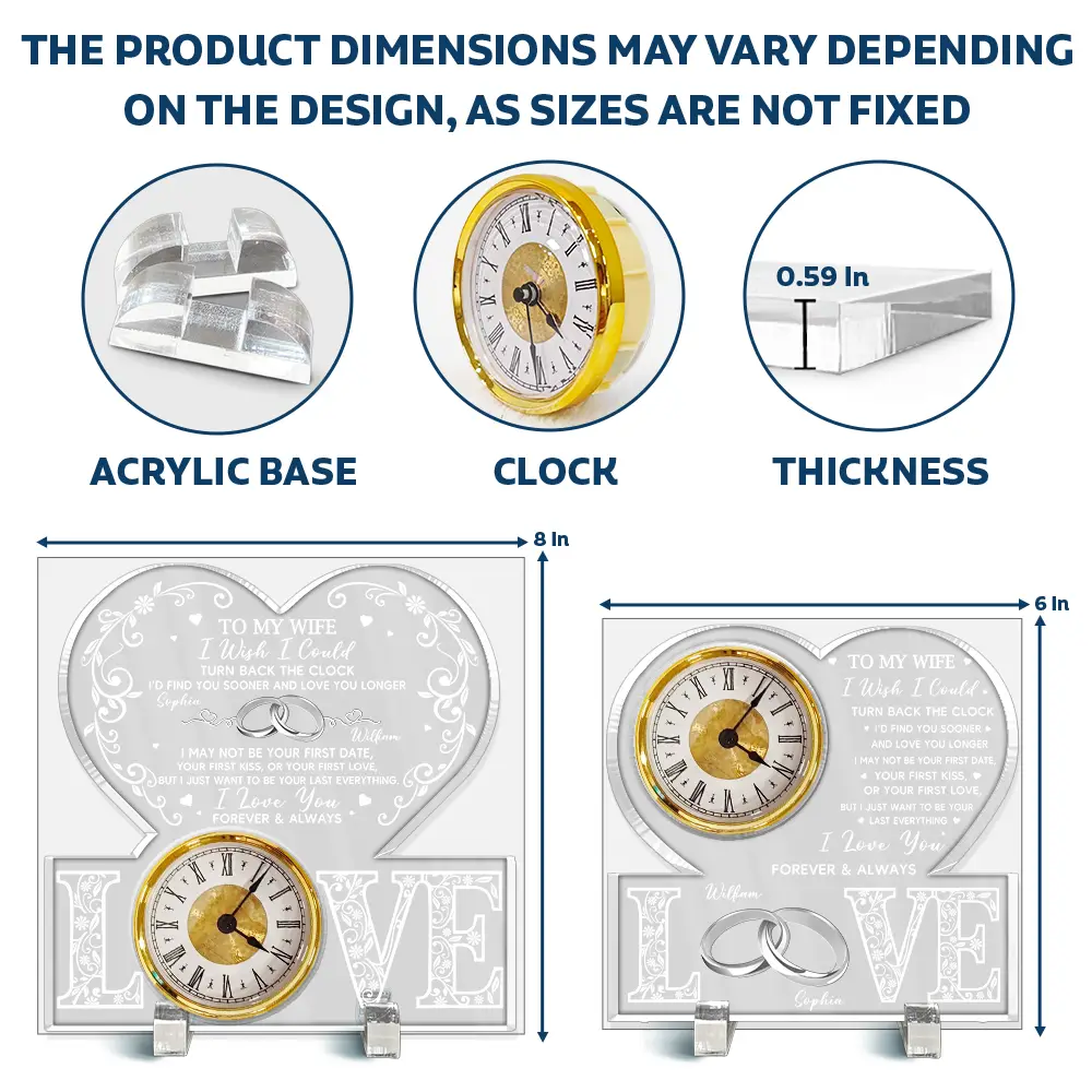 I Wish I Could Turn Back The Clock - Personalized Acrylic Desk Clock - Image 5