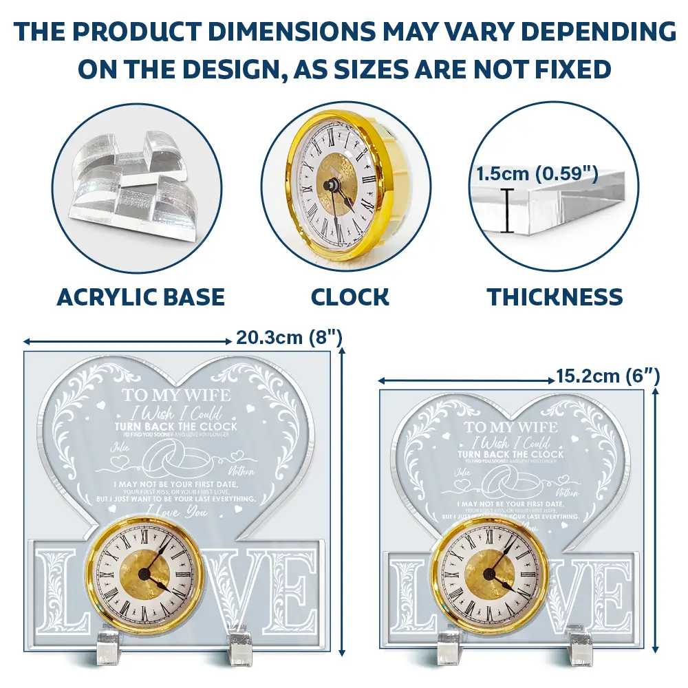 I Wish I Could Turn Back The Clock - Personalized Acrylic Desk Clock - Image 5