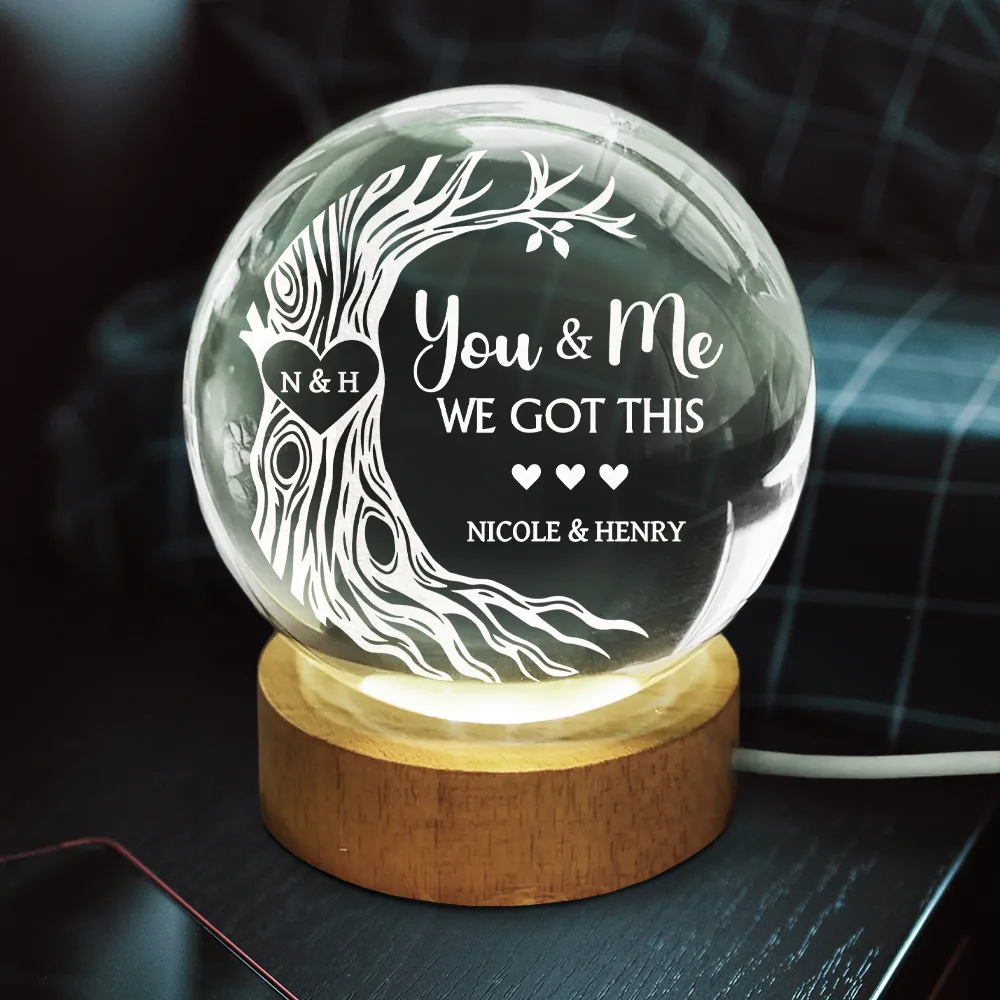 I Wood Marry You All Over Again - Personalized Crystal Globe Lamp - Image 3