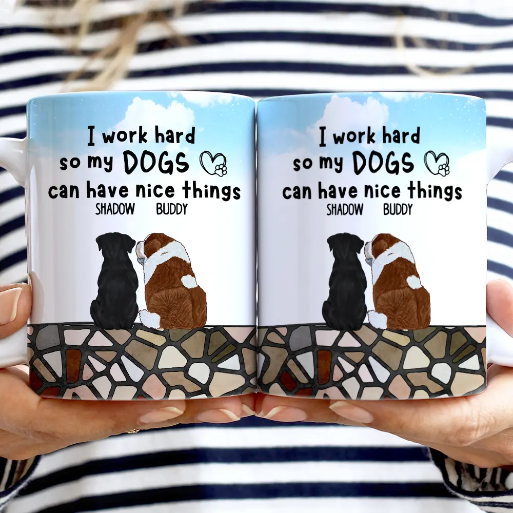 I Work Hard - Personalized White Edge-to-Edge Mug - Image 2
