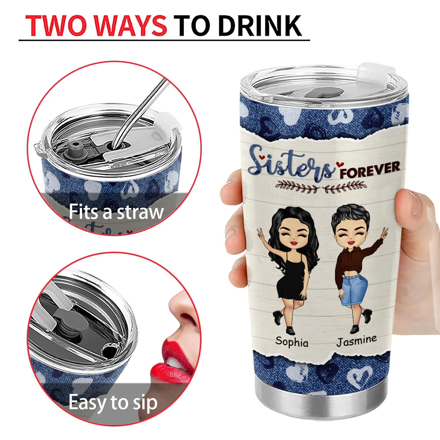 I Would Fight A Bear - Gift For Sisters - Personalized Custom Tumbler - Image 4
