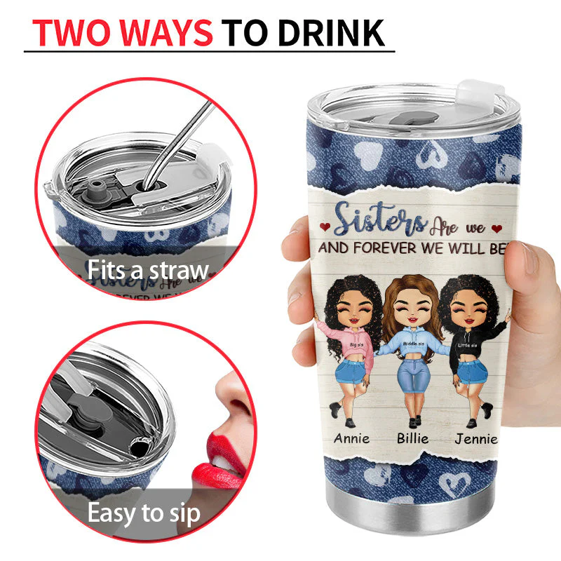 I Would Walk Through - Sisters, Sibling Gift - Personalized Custom Tumbler - Image 4