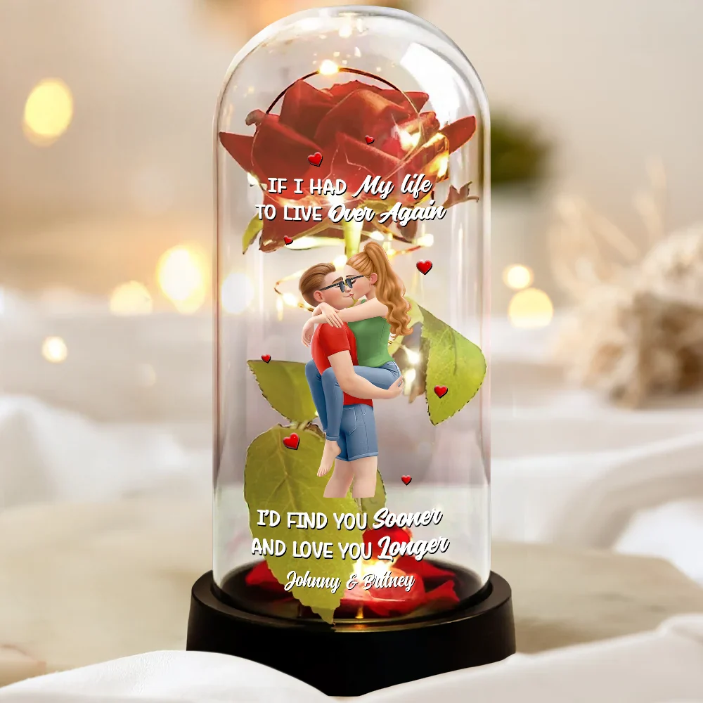 I'd Find You Sooner And Love You Longer - Personalized Everlasting Rose Dome Lamp - Image 3