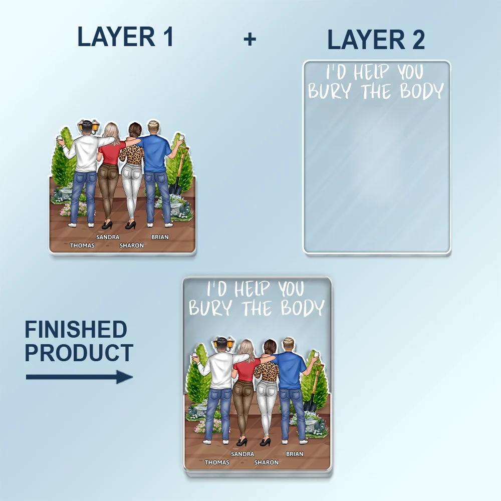 I'd Help You Bury - Personalized Custom Shaped Acrylic Car Visor Clip - Image 5