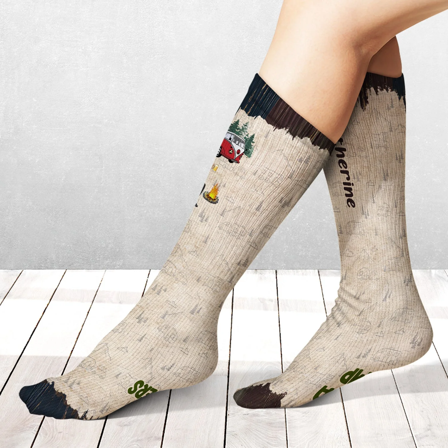 I'd Rather Be Camping - Gift For Camping Lovers - Personalized Socks - Image 3