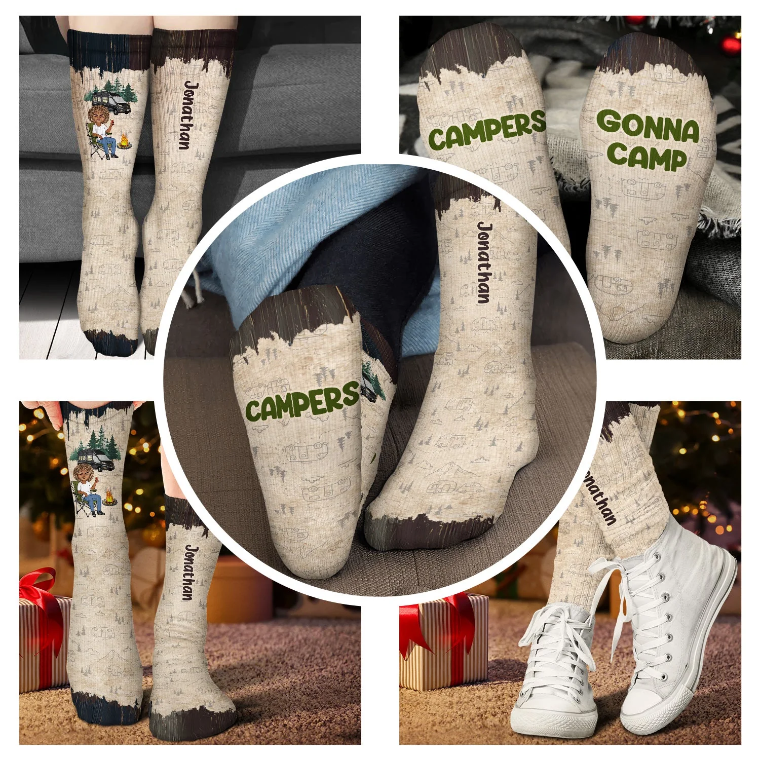 I'd Rather Be Camping - Gift For Camping Lovers - Personalized Socks - Image 4
