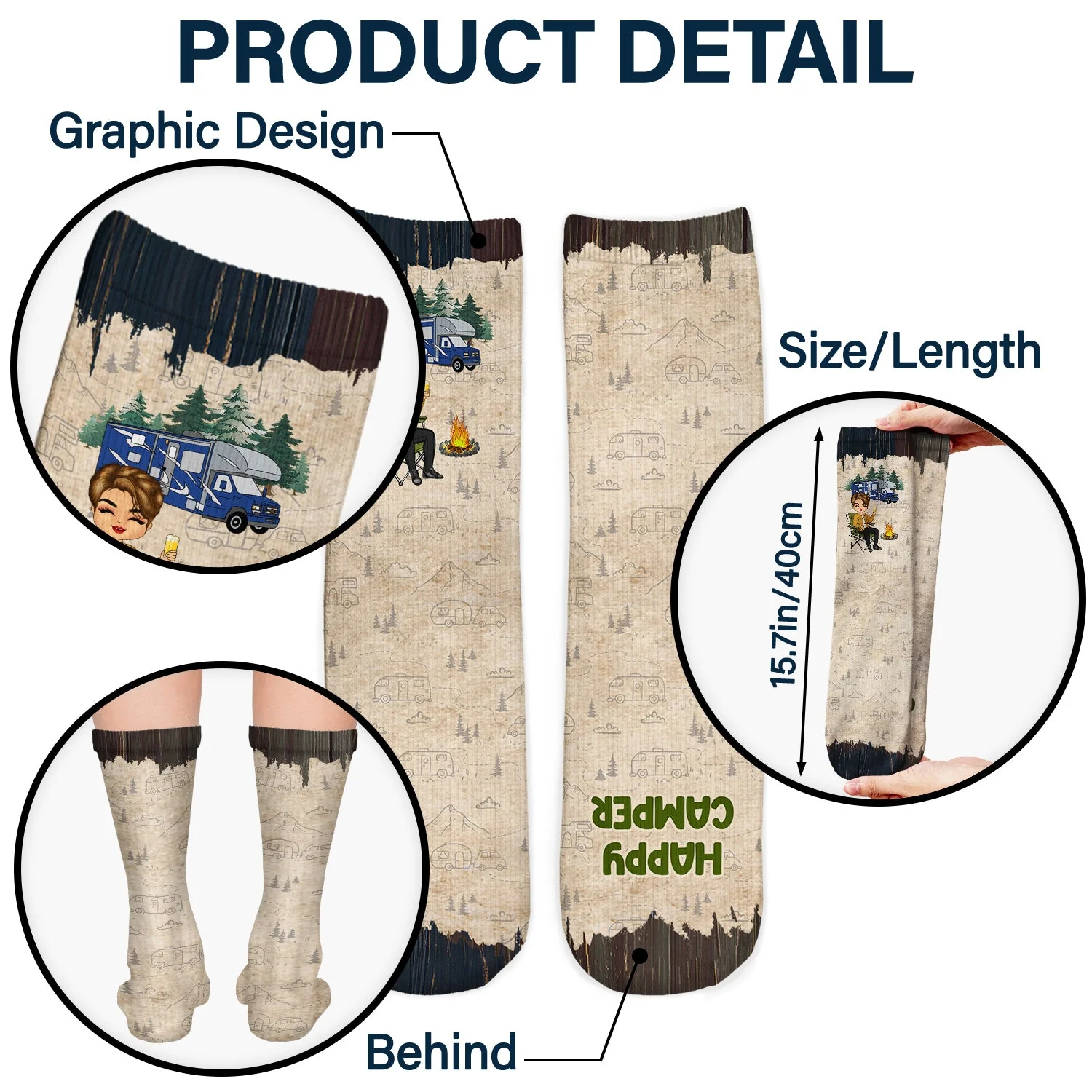 I'd Rather Be Camping - Gift For Camping Lovers - Personalized Socks - Image 5