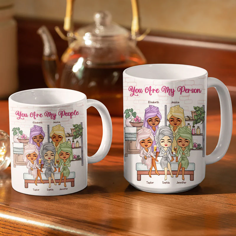 I'd Walk Through Fire For You - Bestie Sister Gift - Personalized Custom White Edge-to-Edge Mug - Image 3
