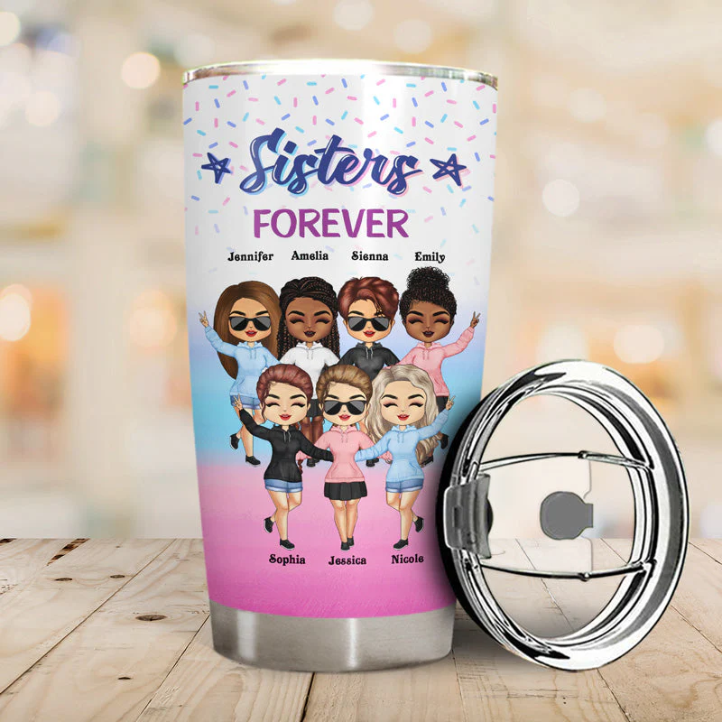 I'd Walk Through Fire For You Sister - Funny Sister Gifts - Personalized Custom Tumbler - Image 2