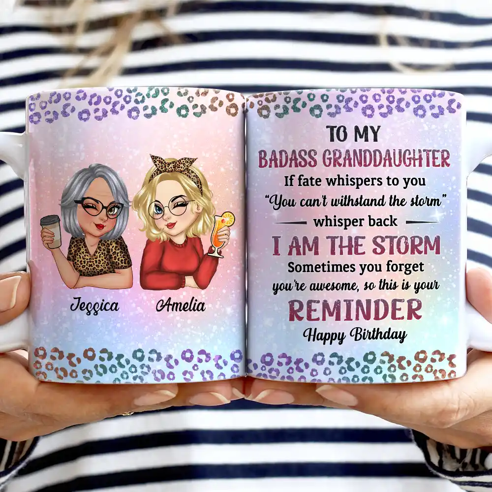 If Fate Whispers To You Daughter Granddaughter - Personalized White Edge-to-Edge Mug - Image 2