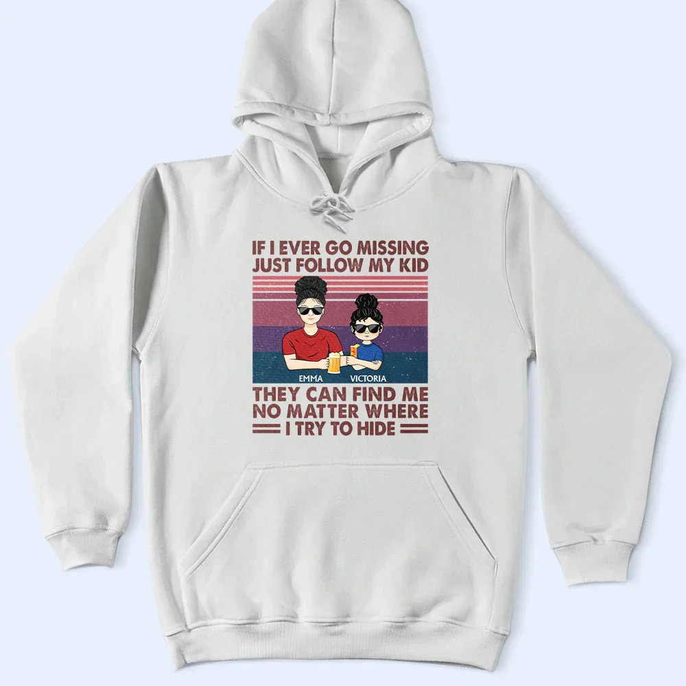 If I Ever Go Missing Just Follow My Kids Retro - Personalized T Shirt - Image 4
