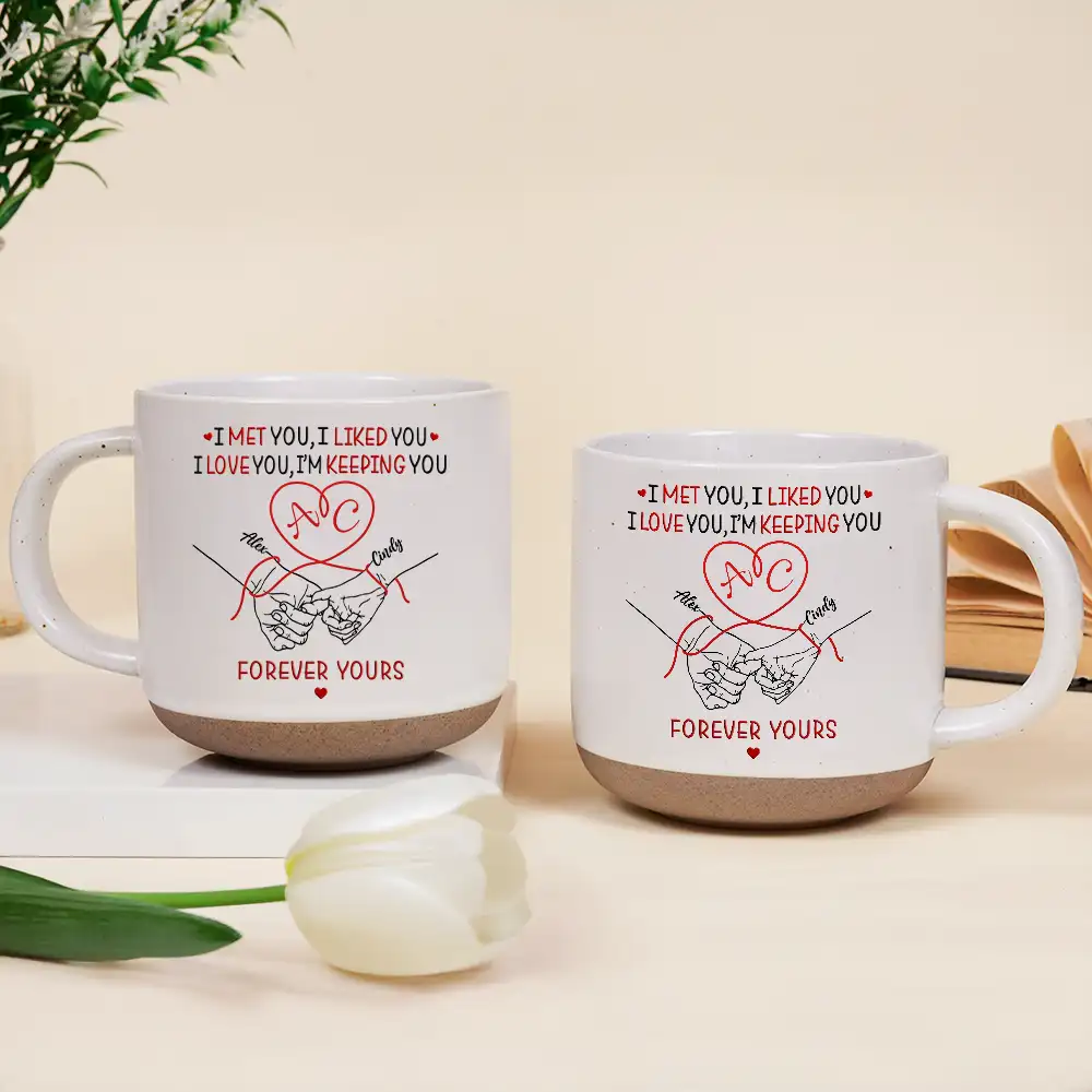 If I Had My Life To Live Over Again Couple Hands - Personalized Pottery Mug - Image 2