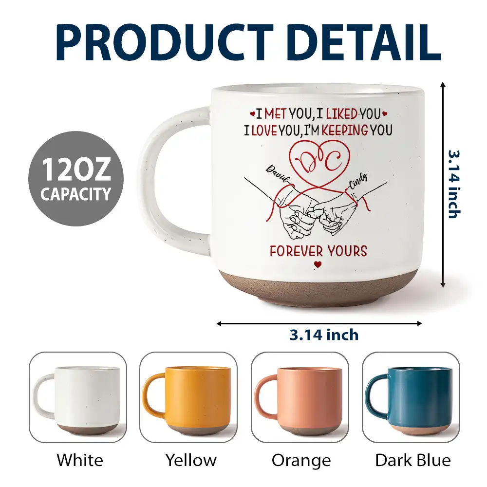 If I Had My Life To Live Over Again Couple Hands - Personalized Pottery Mug - Image 6