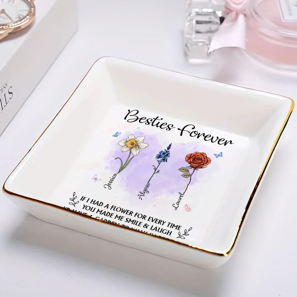 If I Have A Birth Flower - Personalized Ring Dish - Image 2