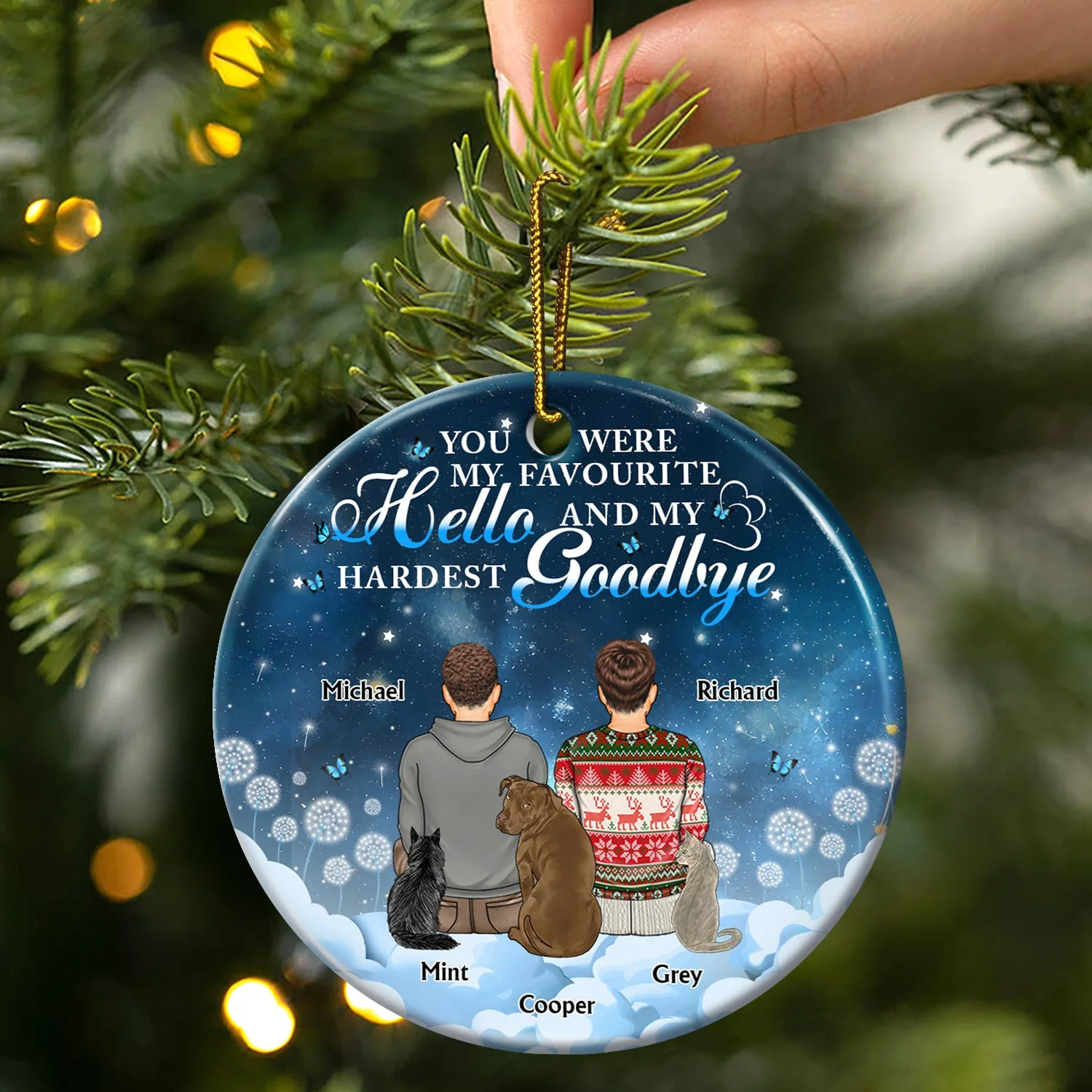 If Love Could Have Saved You - Christmas, Memorial Gift For Dog Lovers, Cat Lovers - Personalized Circle Ceramic Ornament - Image 3