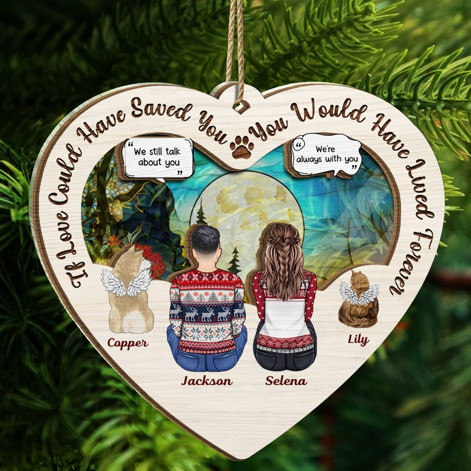 If Love Could Have Saved You - Christmas Memorial Gift For Pet Lovers, Dog Mom, Dog Dad, Cat Mom, Cat Dad - Personalized Suncatcher Ornament - Image 3