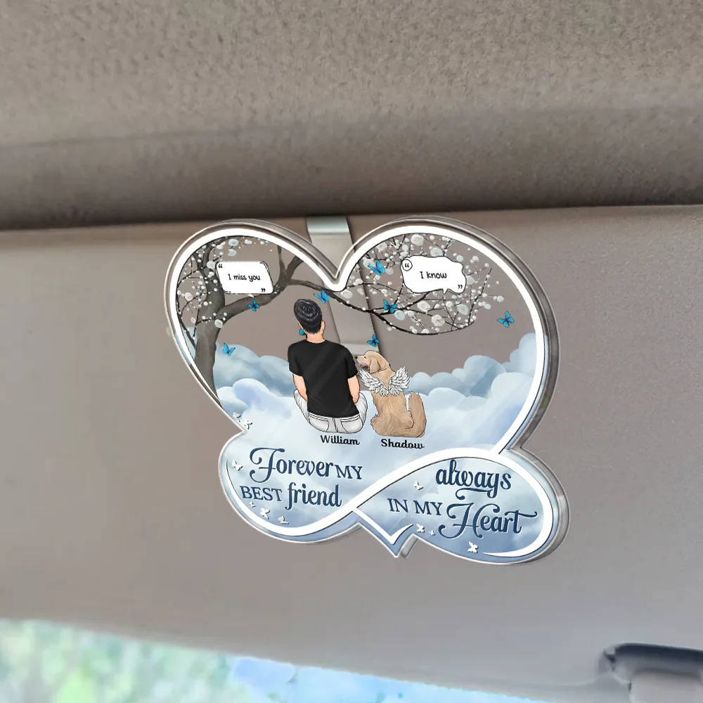 If Love Could Have Saved You Memorial Dog Cat - Personalized Custom Shaped Acrylic Car Visor Clip - Image 2