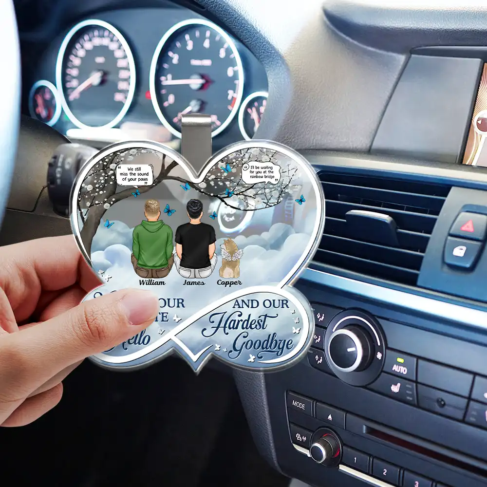 If Love Could Have Saved You Memorial Dog Cat - Personalized Custom Shaped Acrylic Car Visor Clip - Image 3