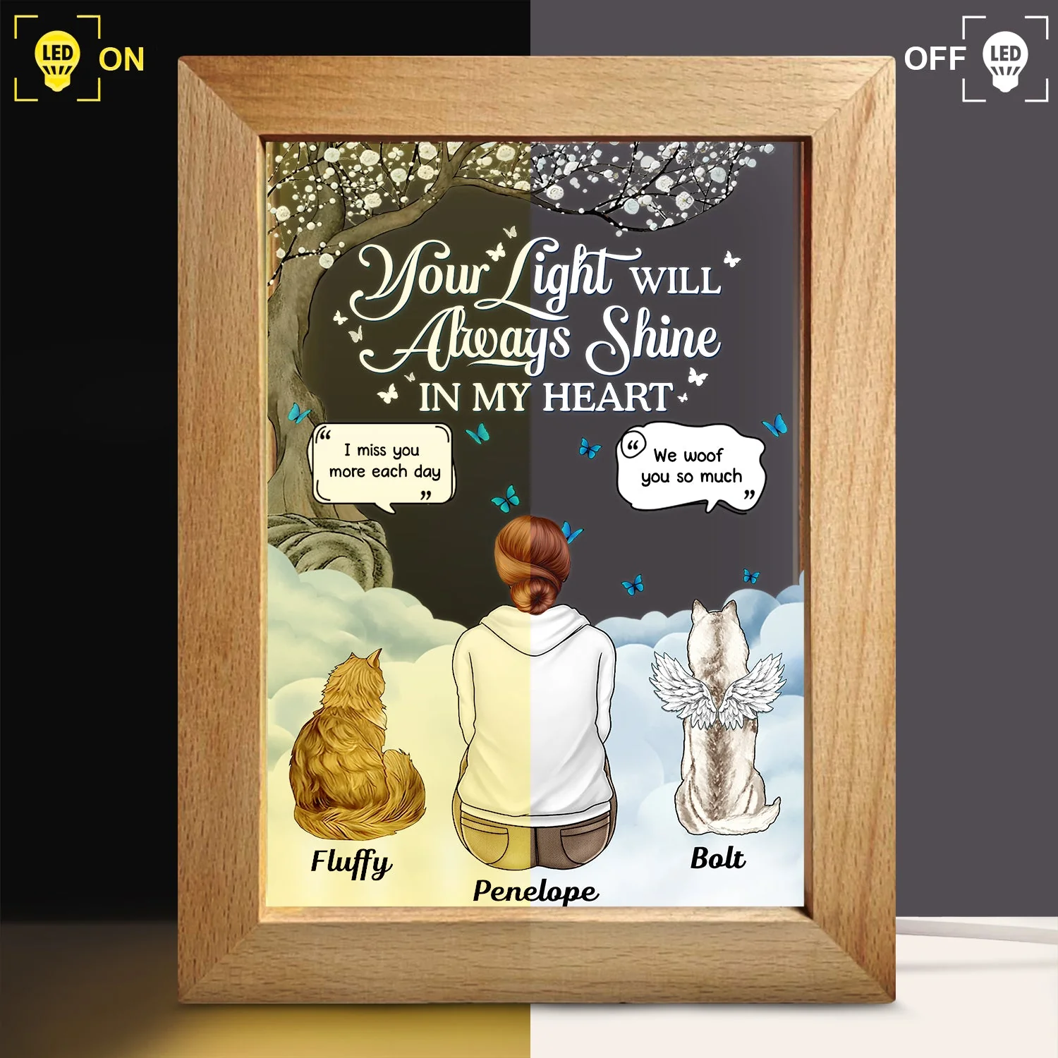 If Love Could Have Saved You - Memorial Gift For Pet Lovers, Dog Mom, Dog Dad, Cat Mom, Cat Dad - Personalized Frame Lamp - Image 3