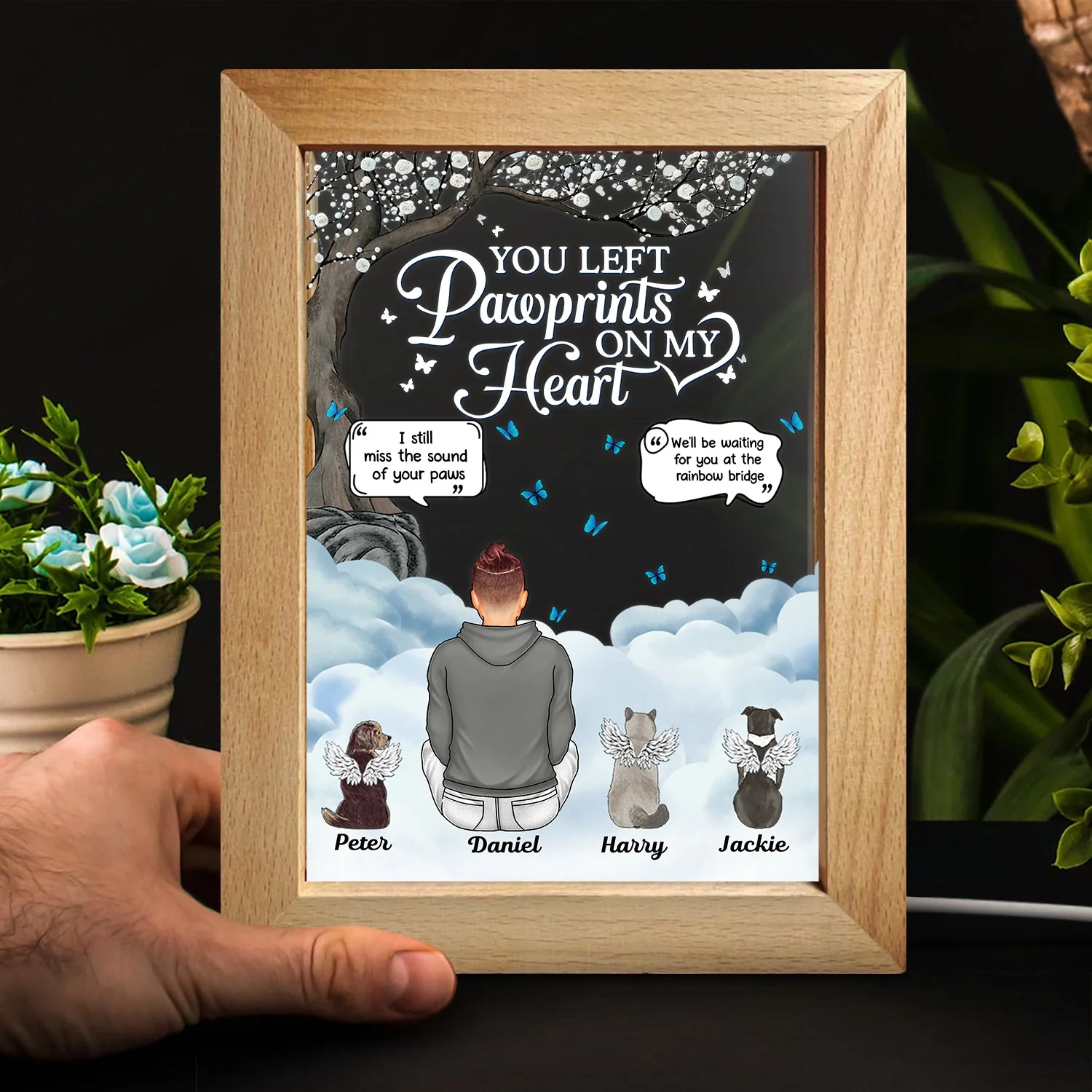 If Love Could Have Saved You - Memorial Gift For Pet Lovers, Dog Mom, Dog Dad, Cat Mom, Cat Dad - Personalized Frame Lamp - Image 4