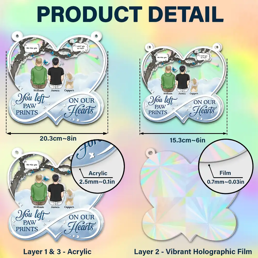 If Love Could Have Saved You Pet Memorial - Personalized Window Hanging Rainbow Suncatcher - Image 6