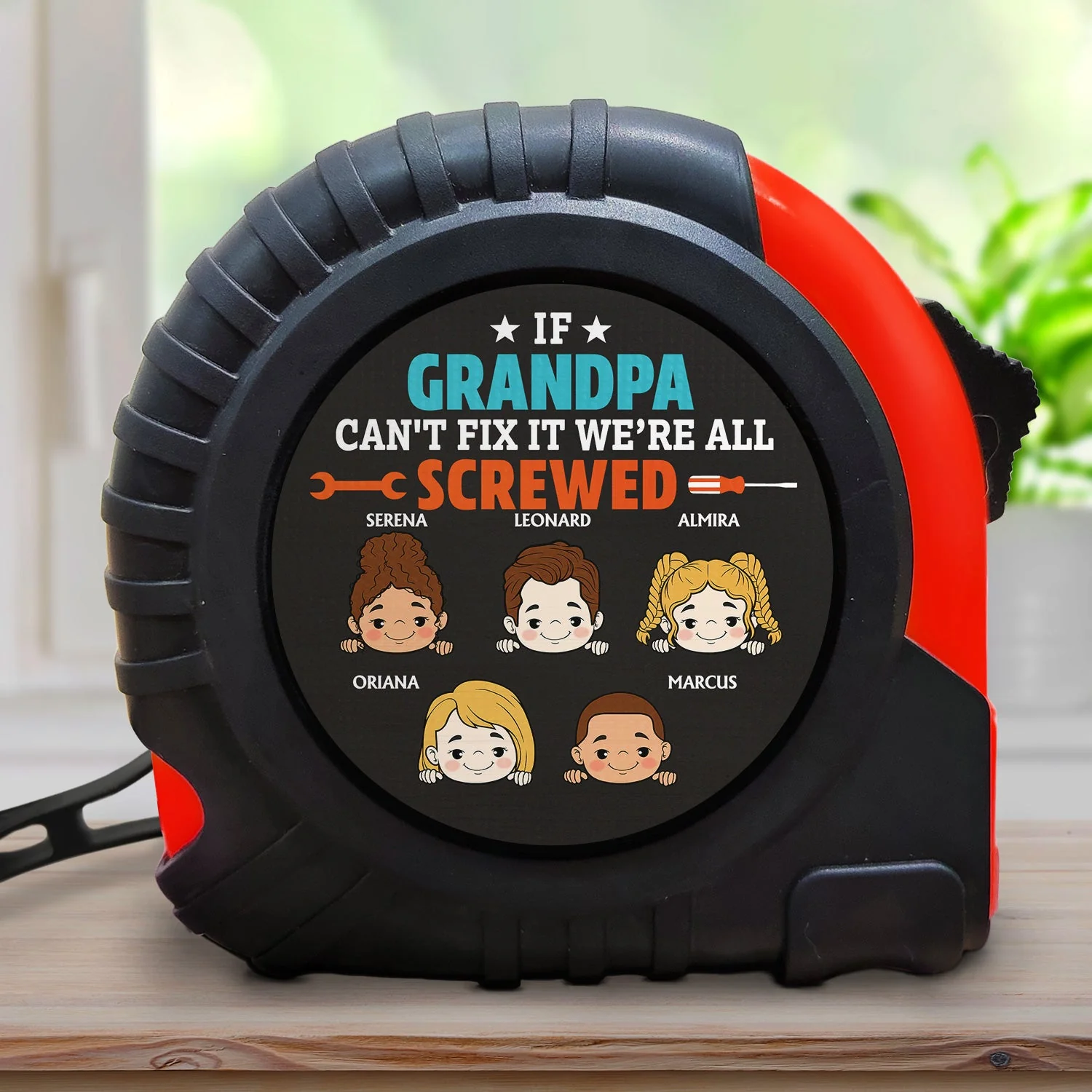 If Papa Can't Fixed It We're All Screwed - Funny Gift For Grandpa, Dad, Father - Personalized Tape Measure - Image 2