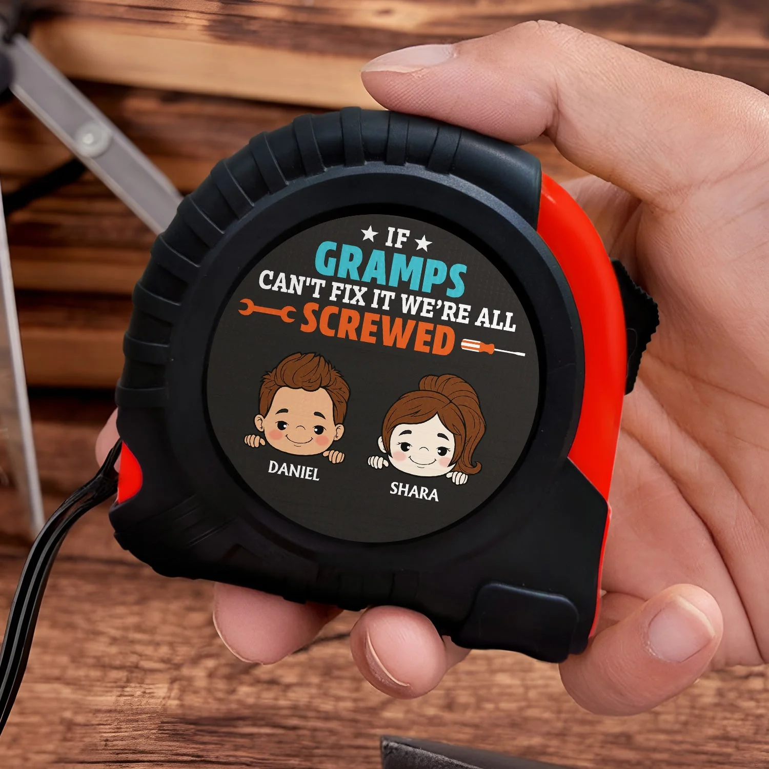 If Papa Can't Fixed It We're All Screwed - Funny Gift For Grandpa, Dad, Father - Personalized Tape Measure - Image 3