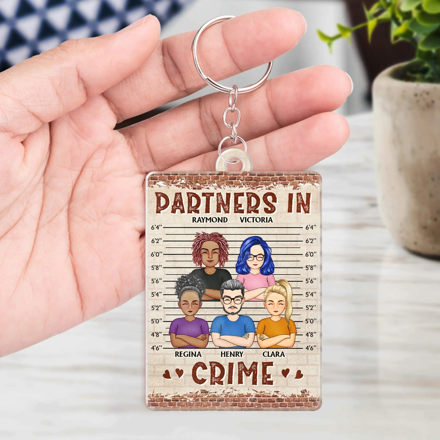 If We Get Caught Partners In Crime - Birthday Gifts For Best Friends, BFF, Brothers, Siblings, Colleagues - Personalized Custom Acrylic Keychain - Image 4