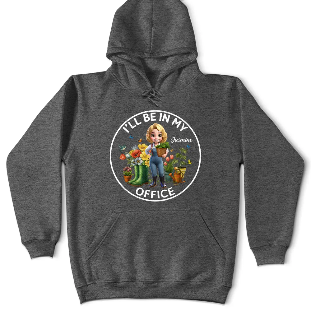 I'll Be In My Office Gardening Woman - Personalized T Shirt - Image 4
