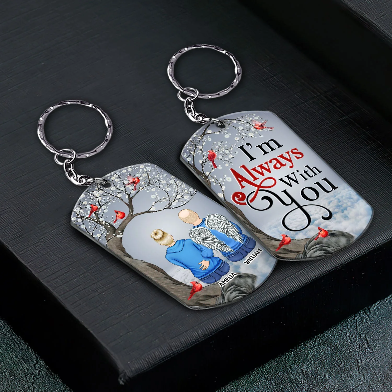 I'll Carry You - Memorial Gift For Family, Siblings, Friends - Personalized Aluminum Keychain - Image 2