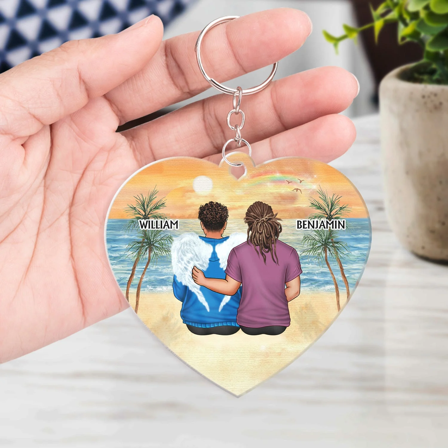 I'll Hold You In My Heart Until I Can Hold You In Heaven - Memorial Gift For Mother, Father, Daughter, Son, Grandpa, Grandma - Personalized Custom Acrylic Keychain - Image 4