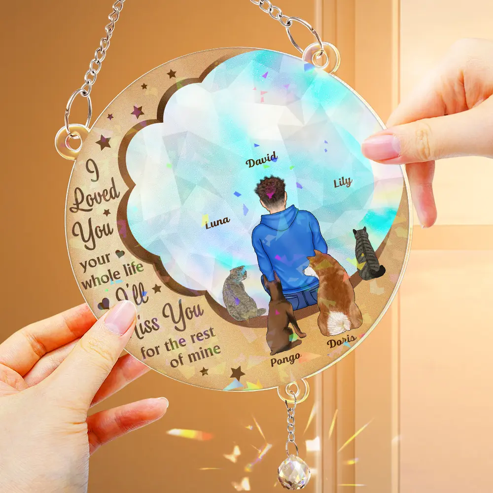 I'll Miss You For The Rest Of Mine - Personalized Rainbow Suncatcher With Crystal Ball Prism - Image 4