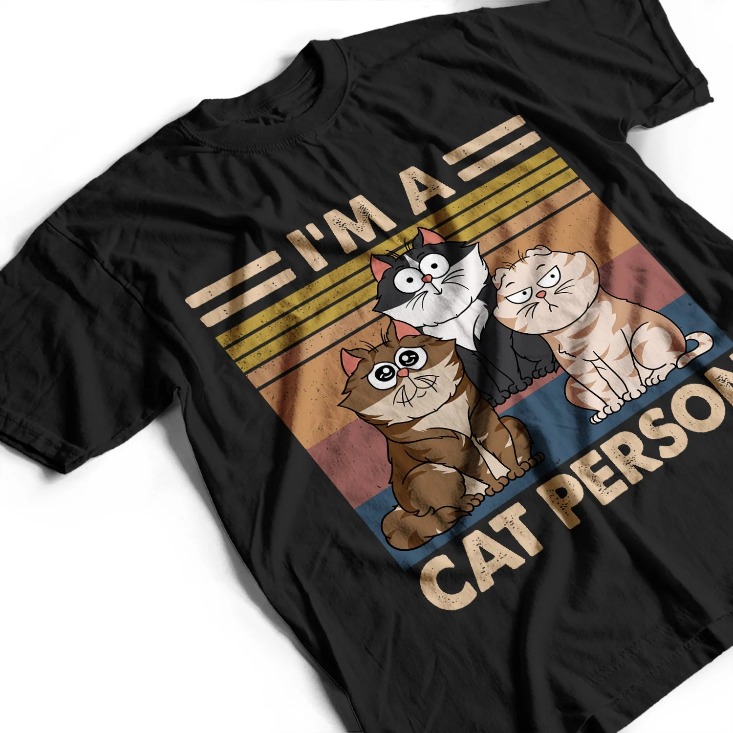 I'm A Cat Person Funny Cartoon Cat - Gift For Cat Lovers - Personalized T Shirt - Image 3