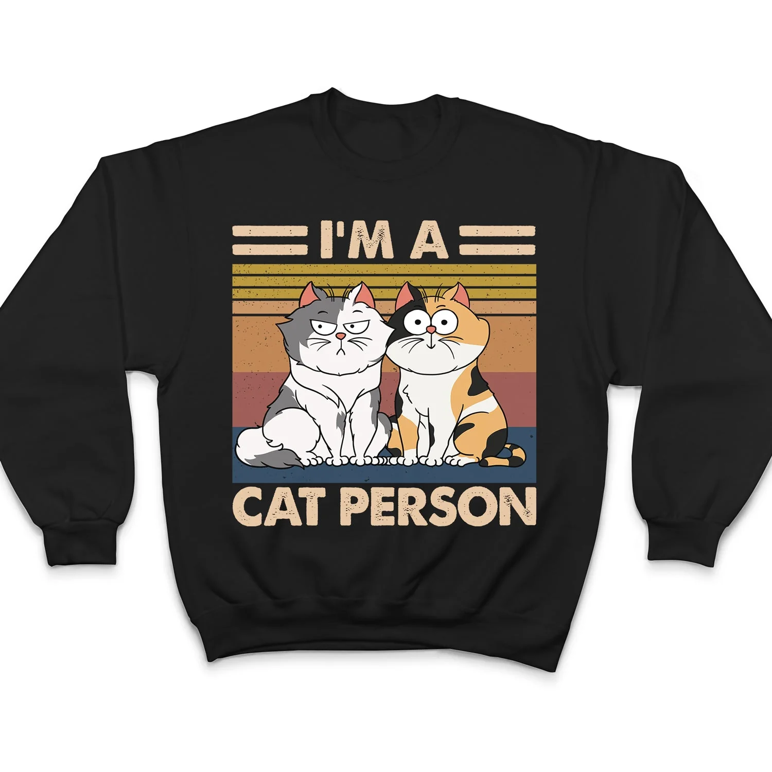 I'm A Cat Person Funny Cartoon Cat - Gift For Cat Lovers - Personalized T Shirt - Image 5