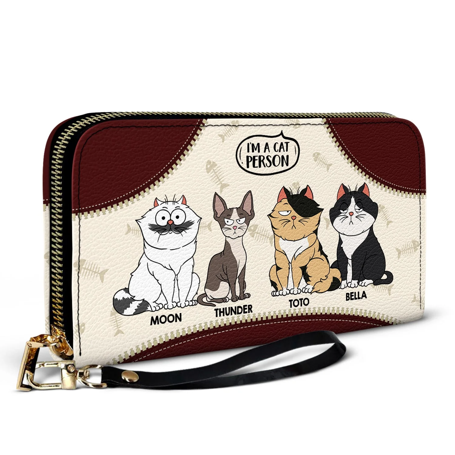 I'm A Cat Person - Gift For Cat Mom, Cat Lovers - Personalized Leather Long Wallet - Image 2