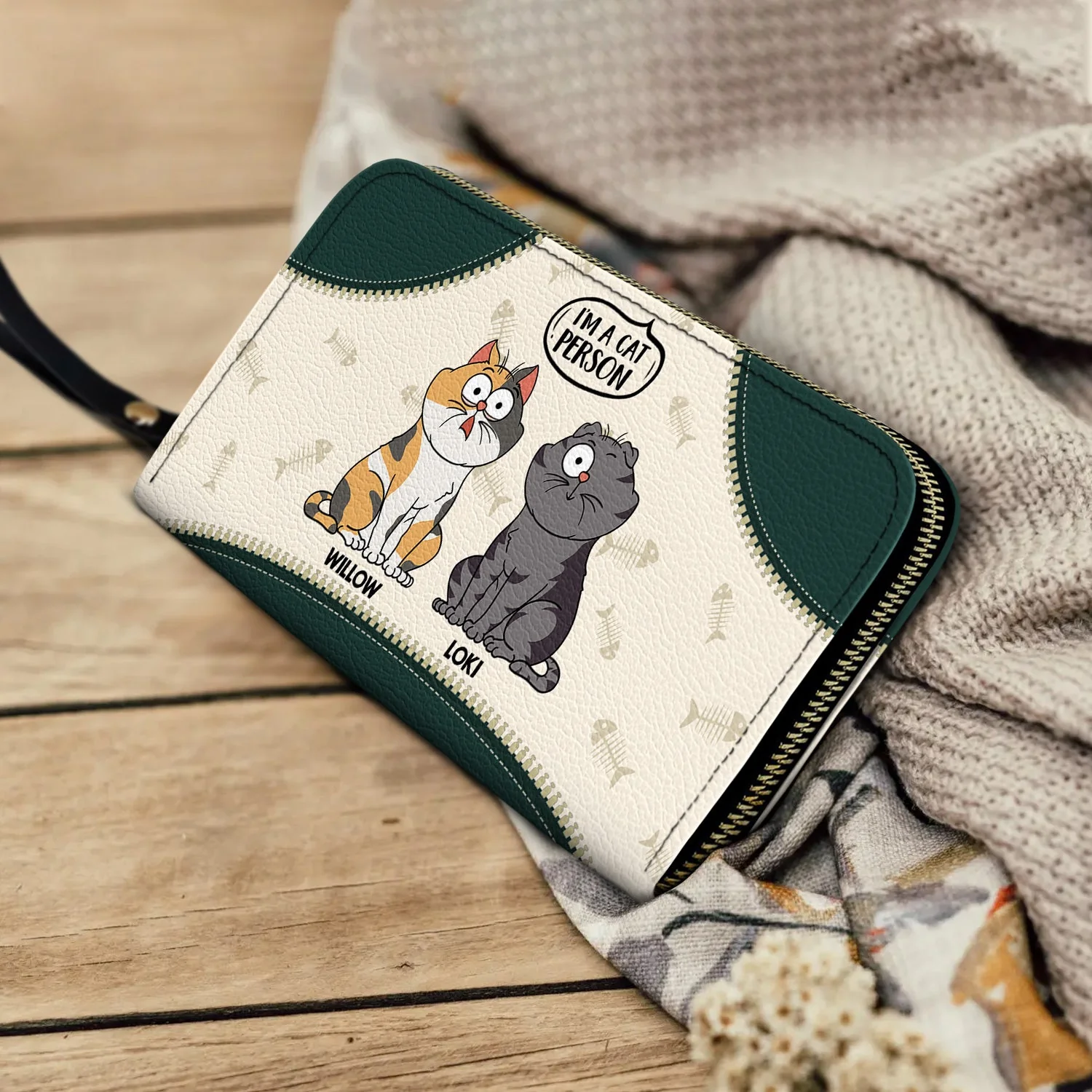 I'm A Cat Person - Gift For Cat Mom, Cat Lovers - Personalized Leather Long Wallet - Image 4