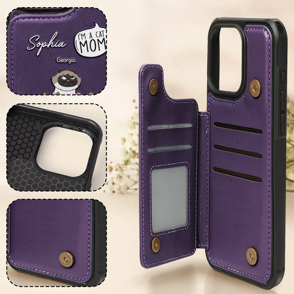 I'm A Cat Person - Personalized Leather Flip Wallet Phone Case - Image 4