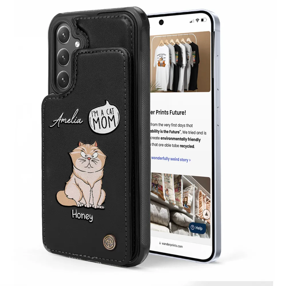 I'm A Cat Person - Personalized Leather Flip Wallet Phone Case - Image 5